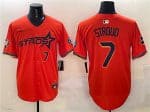 Houston Astros #7 C.J. Stroud Orange 2025 City Connect With Texas Patch Limited Stitched Jersey