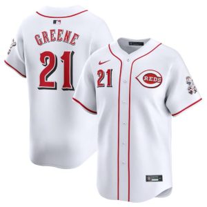 Cincinnati Reds #21 Hunter Greene White Home Limited Stitched Jersey