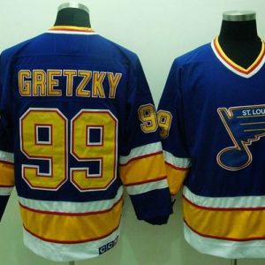 Blues #99 Wayne Gretzky Stitched Blue CCM Throwback Jersey