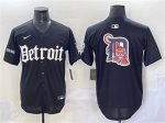 Detroit Tigers Team Big Logo Black 'Motor Gothic Edition' Vapor Premier Limited Stitched Jersey