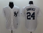 New York Yankees #24 Gary Sanchez White Cool Base Stitched Jersey