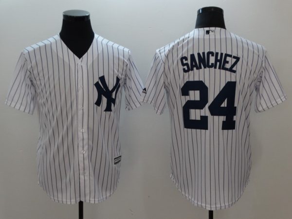 New York Yankees #24 Gary Sanchez White Cool Base Stitched Jersey