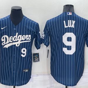 Los Angeles Dodgers #9 Gavin Lux Navy Cool Base Stitched Jersey