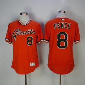 San Francisco Giants #8 Hunter Pence Orange Throwback Flexbase Stitched Jersey