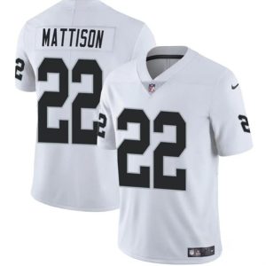 Las Vegas Raiders #22 Alexander Mattison White 2024 Vapor Stitched Jersey