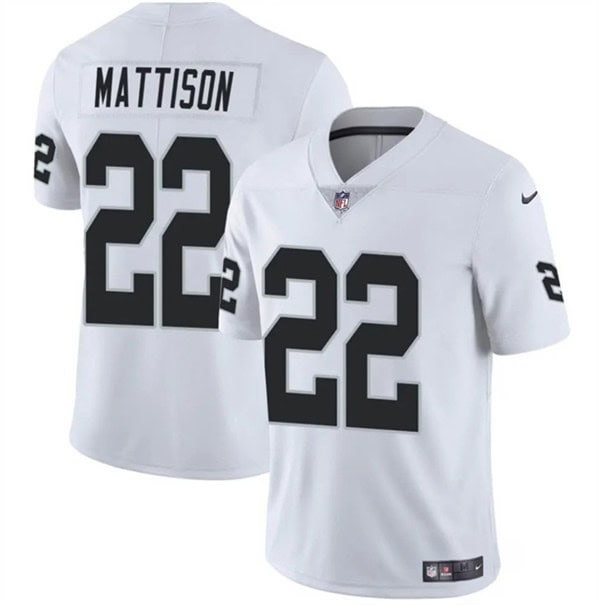 Las Vegas Raiders #22 Alexander Mattison White 2024 Vapor Stitched Jersey