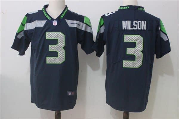 Seattle Seahawks #3 Russell Wilson Steel Blue Team Color Stitched Vapor Untouchable Limited Nike Jersey