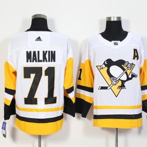 Pittsburgh Penguins #71 Evgeni Malkin White Stitched Adidas Jersey