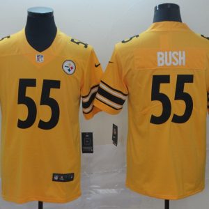 Pittsburgh Steelers #55 Devin Bush Gold Inverted Legend Stitched Jersey