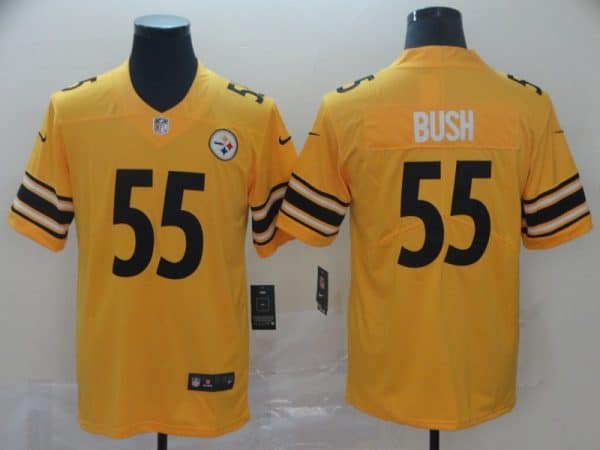 Pittsburgh Steelers #55 Devin Bush Gold Inverted Legend Stitched Jersey