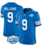 Detroit Lions #9 Jameson Williams Blue 2024 NFC North Champions F.U.S.E. Vapor Limited Stitched Jersey