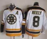 Bruins #8 Cam Neely White Black CCM Throwback Stitched Jersey