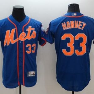 Mets #33 Matt Harvey Blue Flexbase Authentic Collection Stitched Jersey
