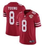 San Francisco 49ers #8 Steve Young Red 2021 75th Anniversary Vapor Untouchable Limited Stitched Jersey