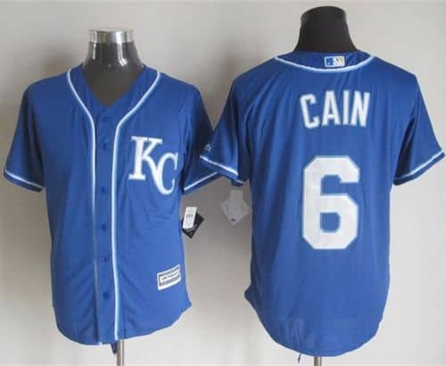 Royals #6 Lorenzo Cain Blue Alternate 2 New Cool Base Stitched Jersey