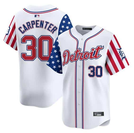 Detroit Tigers #30 Kerry Carpenter White 2025 Independence Day Vapor Premier Limited Stitched Jersey