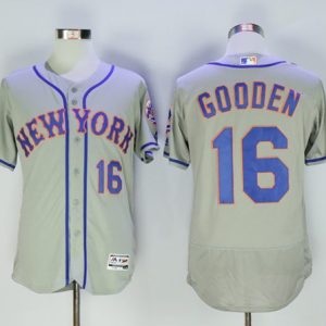 Mets #16 Dwight Gooden Grey Flexbase Authentic Collection Stitched Jersey