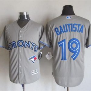 Blue Jays #19 Jose Bautista Grey New Cool Base Stitched Jersey