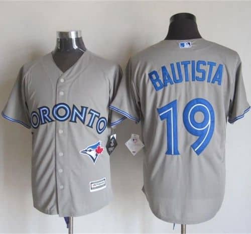 Blue Jays #19 Jose Bautista Grey New Cool Base Stitched Jersey
