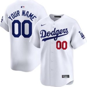 Los Angeles Dodgers Custom White Home Stitched Jersey