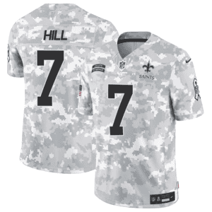 New Orleans Saints #7 Taysom Hill Arctic Camo 2024 F.U.S.E. Salute To Service Limited Stitched Jersey