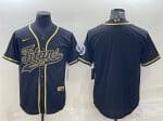 Tennessee Titans Blank Black Gold With Patch Cool Base Stitched Baseball Jersey