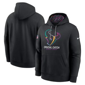 Houston Texans Black 2024 Crucial Catch Club Pullover Hoodie