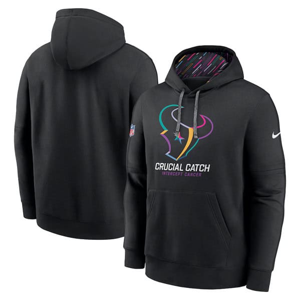 Houston Texans Black 2024 Crucial Catch Club Pullover Hoodie