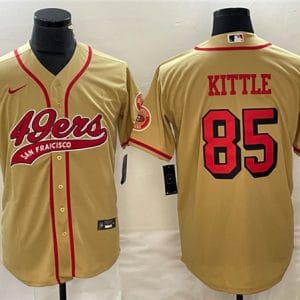 San Francisco 49ers #85 George Kittle New Gold Cool Base Stitched Jersey