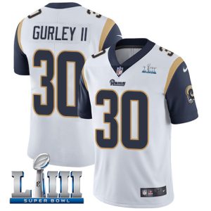Los Angeles Rams #30 Todd Gurley II White Super Bowl LIII Bound Vapor Untouchable Limited Stitched Jersey