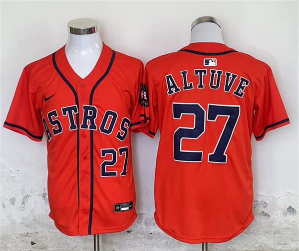 Houston Astros #27 Jose Altuve Orange Limited Stitched Jersey