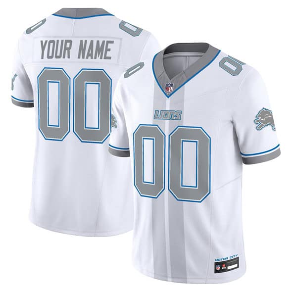 Detroit Lions Customized White 2025 F.U.S.E. 'Motor City Racing Edition' Vapor Limited Stitched Jersey