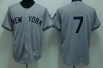 Yankees #7 Mickey Mantle Stitched Grey Jersey