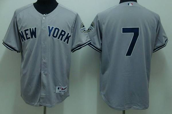 Yankees #7 Mickey Mantle Stitched Grey Jersey