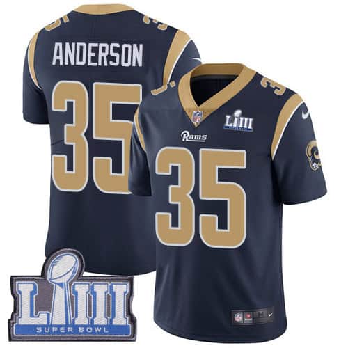 Los Angeles Rams #35 C.J. Anderson Navy Blue Super Bowl LIII Vapor Untouchable Limited Stitched Jersey