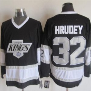 Kings #32 Kelly Hrudey Black CCM Throwback Stitched Jersey