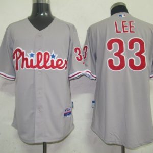Phillies #33 Cliff Lee Grey Stitched Jersey