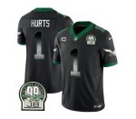 Philadelphia Eagles #1 Jalen Hurts Black 2023 F.U.S.E. With 3-Star C Patch Throwback Vapor Untouchable Limited Stitched Jersey