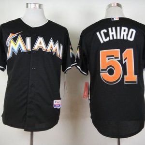 Marlins #51 Ichiro Suzuki Black Cool Base Stitched Jersey