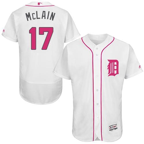 Tigers #17 Denny McLain White Flexbase Authentic Collection 2016 Mother's Day Stitched Jersey