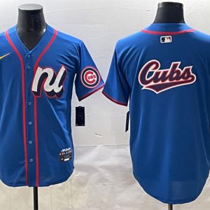 National League Chicago Cubs Team Big Logo Blue 2025 All-Star Edition Limited Stitched Jersey