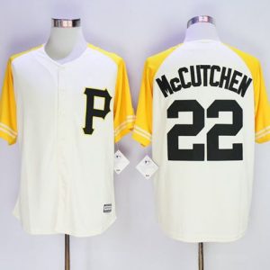 Pirates #22 Andrew McCutchen Cream Gold Exclusive New Cool Base Stitched Jersey
