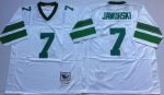 Mitchell And Ness Eagles #7 Ron Jaworski White Throwback Stitched Jersey