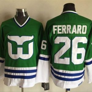 Whalers #26 Ray Ferraro Green CCM Throwback Stitched Jersey
