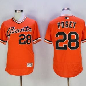 Giants #28 Buster Posey Orange Flexbase Authentic Collection Cooperstown Stitched Jerseys