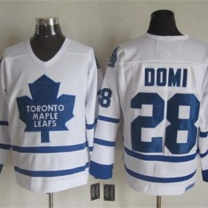 Maple Leafs #28 Tie Domi White CCM Throwback Stitched Jersey