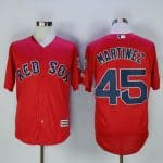 Red Sox #45 Pedro Martinez Red New Cool Base Stitched Jersey