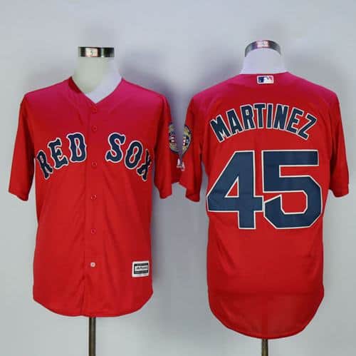 Red Sox #45 Pedro Martinez Red New Cool Base Stitched Jersey
