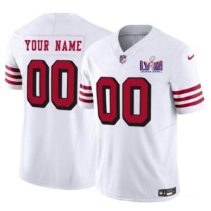 San Francisco 49ers Custom New White 2024 F.U.S.E. Super Bowl LVIII Patch Vapor Untouchable Limited Stitched Jersey