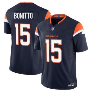 Denver Broncos #15 Nik Bonitto Navy F.U.S.E. Vapor Limited Football Stitched Jersey